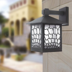 Indoor/Outdoor Wall Light 8701- E27 Glass Diffuser - Goldmine