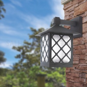 Indoor/Outdoor Wall Light 8801- E27 Glass Diffuser - Brown