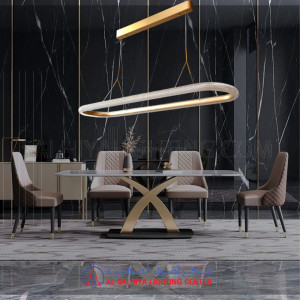  Luxury LED Oval Sherwin Pendant Light MD2913-120H 52W (3000K)Warm White - Brush Gold