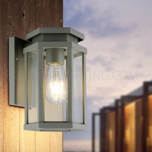 Indoor/Outdoor Wall Light  1651A Glass Diffuser - Dark Grey