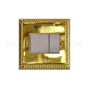 Switch 3 GANG 3 WAY 10AMP T306AB - Brass