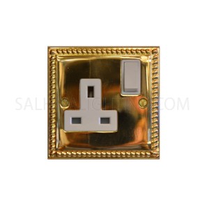 Switch Socket 1Gang 13Amp T405AB - Brass