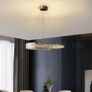 Titanium Gold K9 Crystal 48W Sainless Steel 8102 Luxury Ceiling Light - Gold