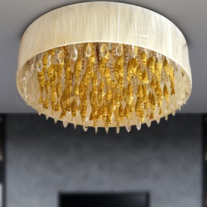 Indoor Crystal Ceiling Light Round  MX1100388 - Gold