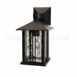Indoor/Outdoor Wall Light 1721 Water Glass Diffuser - Black