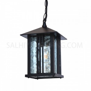 Outdoor Hanging Light 1725 Water Glass Diffuser - Black