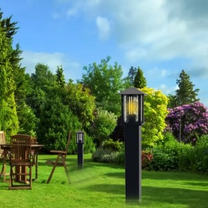 Garden Light Post 1724 E27 Water Glass Diffuser - Black