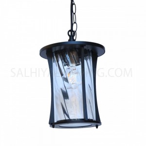 Outdoor Hanging Light 1715 Rotating Glass Diffuser - Matt Black