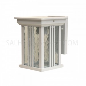 Indoor/Outdoor Wall Light 1741 Water Glass Diffuser - White