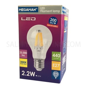 Megaman LG202022-CSv00 Special Edition LED Classic Filament Bulb E27 2.2W Warm White 