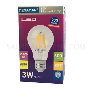 Megaman Special Edition LED Classic Filament Bulb LG202030-CSv00 E27 3W Warm White 