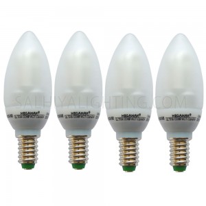 Megaman CL903ICS Energy Saving  3W  CFL Bulb Candle Light Clear Warm White - 4 Pcs