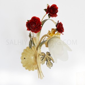 Indoor Flower Wall Light W0882/1 - White/Red