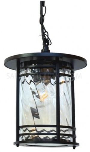 Outdoor Hanging Light 1825A Rotating Glass Diffuser - Black