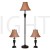 Floor Lamp SET (1 Floor Lamp + 2 Table Lamps) Tb4348  - Bronze /Brown
