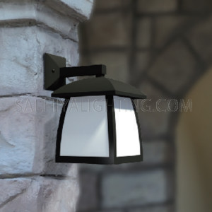 Indoor/Outdoor Wall Light 4511- E27 PC Diffuser - Black