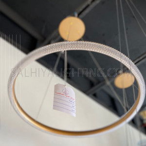 Luxury LED Round Sherwin Pendant Light MD2913-60Dia 35W - Brush Gold