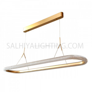  Luxury LED Oval Sherwin Pendant Light MD2913-120H 52W (3000K)Warm White - Brush Gold