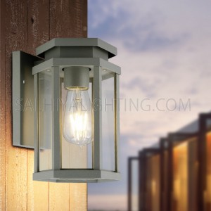 Indoor/Outdoor Wall Light  1641A  Glass Diffuser - Dark Grey