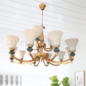 Uplight Chandelier 5003A Iron 15Arms - Brass