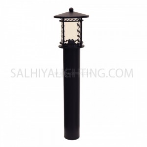 Garden Light Post 1824 E27 Rotating Glass Diffuser - Black