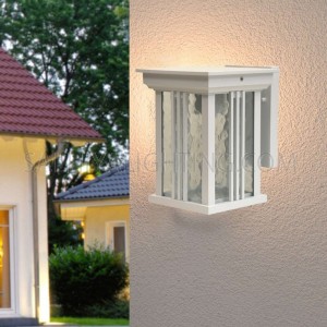Indoor/Outdoor Wall Light 1741 Water Glass Diffuser - White
