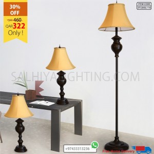 Floor Lamp SET (1 floor Lamp + 2 Table Lamps) Tb4207 -  Bronze / Beige