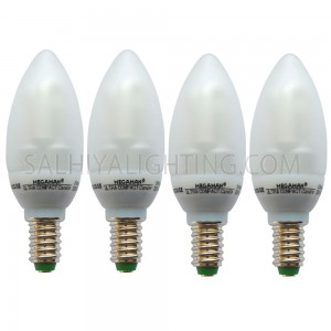Megaman CL903ICS Energy Saving  3W  CFL Bulb Candle Light Clear Warm White - 4 Pcs
