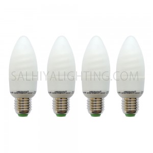 Megaman CL811ICS Energy Saving  11W  CFL Bulb Candle Light Clear Warm White - 4 Pcs