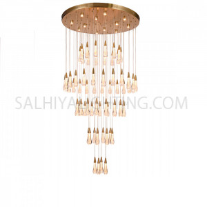 Luxury Alaria 80 LED Raindrops Staircase TPLD20200821 D100*H200CM - Gold
