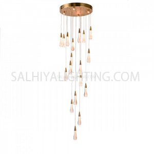Luxury Alaria 22 LED Raindrops Staircase TPLD20200821 D50*H200CM - Gold